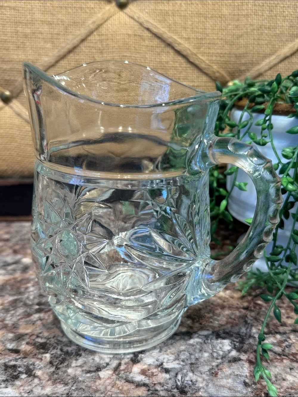 Vintage Anchor Hocking Glass Star Creamer - Classic Home Dining